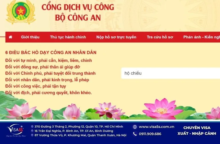 Thủ tục làm hộ chiếu Việt Nam online