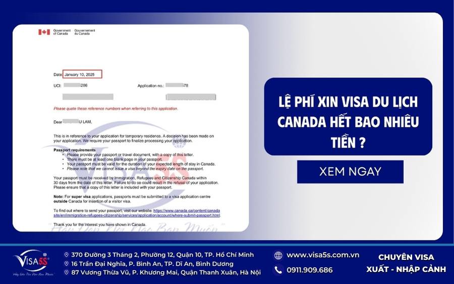 Chi tiết lệ phí visa du lịch Canada mới nhất