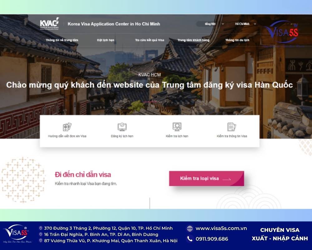 Đặt lịch hẹn online qua website trực tuyến KVAC.