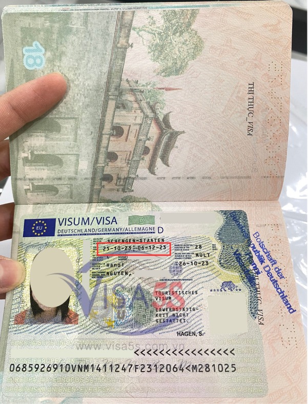 Hình ảnh Visa Hà Lan mà Visa5s đã làm cho khách hàng
