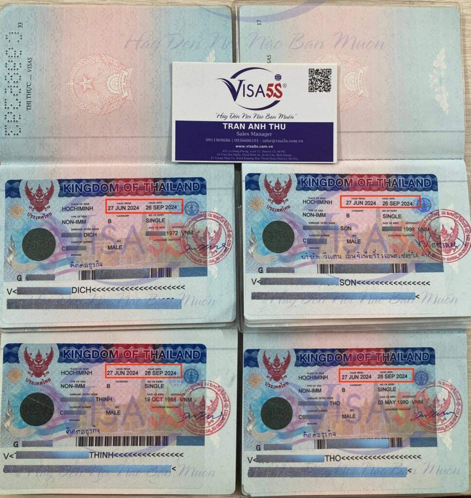 Hình ảnh Visa công tác Thái Lan thực tế mà Visa5S đã làm