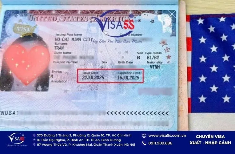 Đọc thông tin trên visa Mỹ