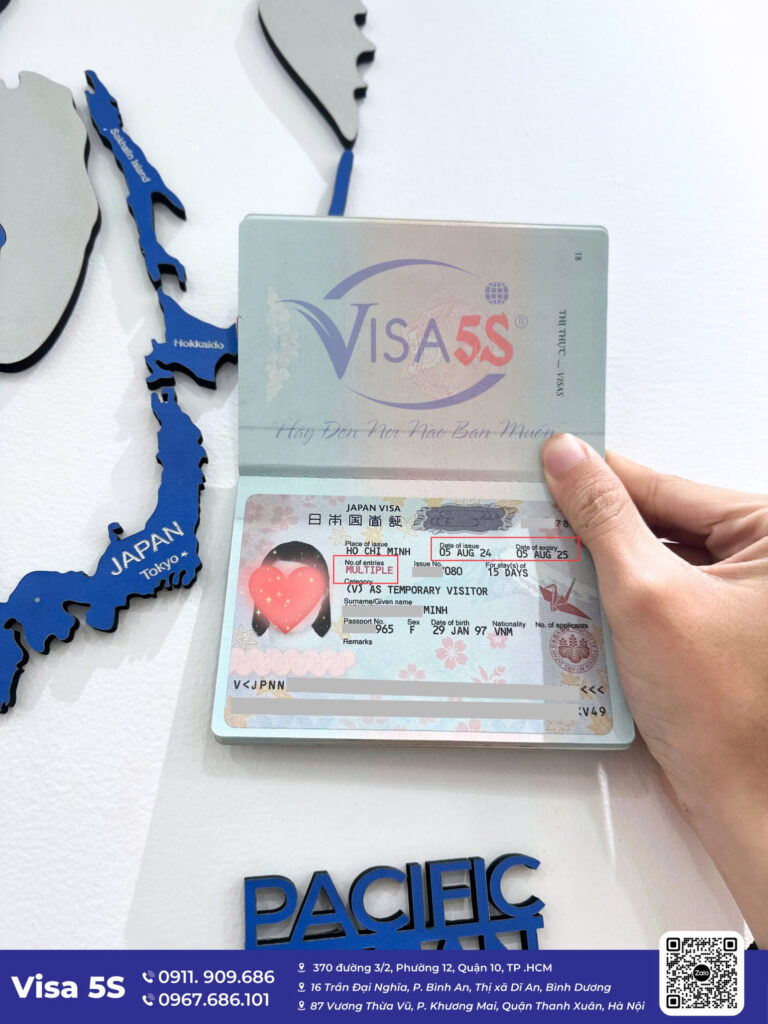 Hình ảnh kết quả visa Nhật Bản khi đầy đủ hồ sơ
