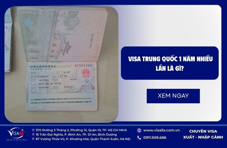Visa Trung Quốc 1 năm nhiều lần có ký hiệu M hay còn gọi là visa Multiple