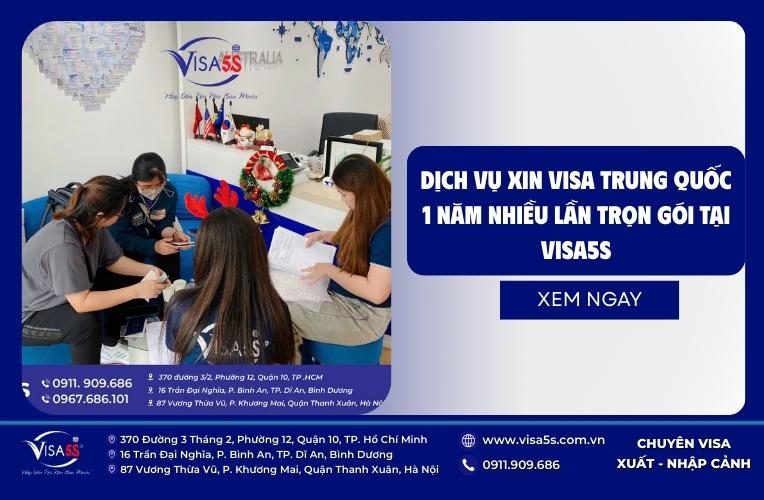 Dịch vụ xin visa 1 năm Trung Quốc nhiều lần tại Visa5s