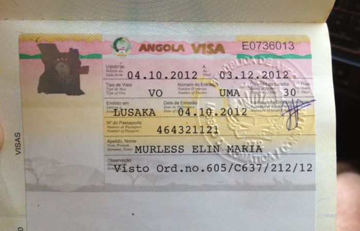 Các Loại Visa Angola