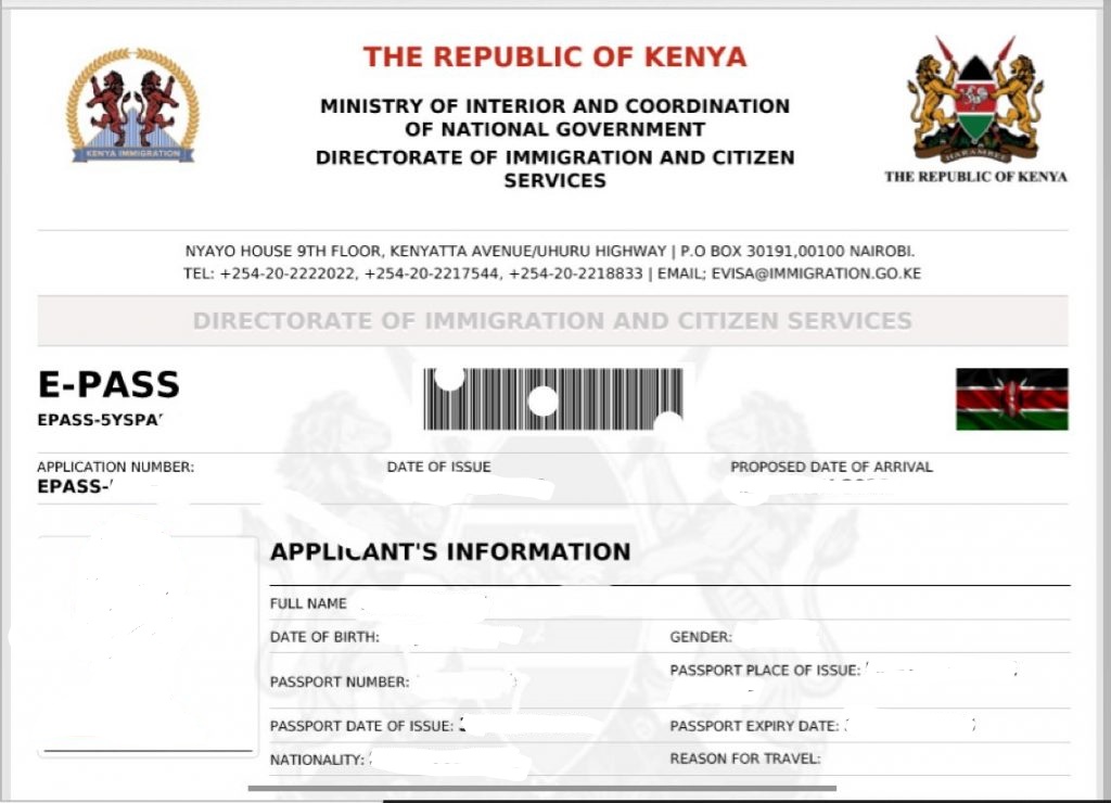Các Loại Visa Kenya