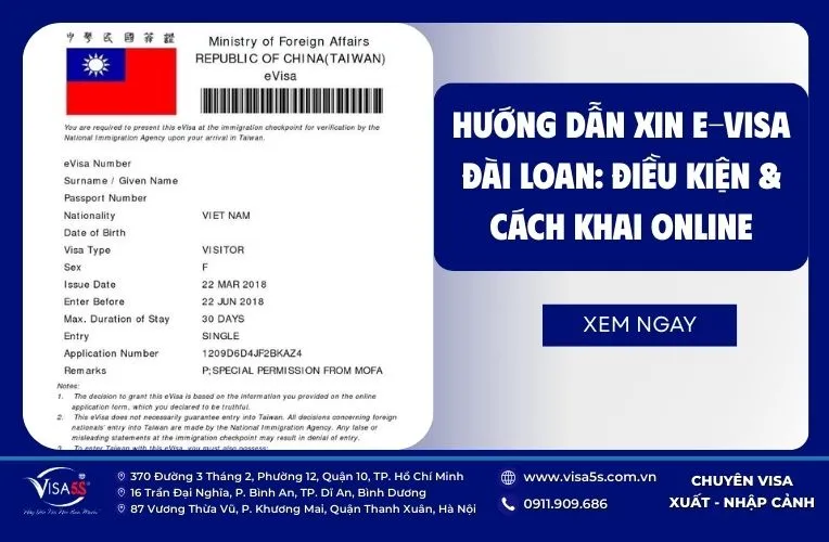 Hướng dẫn xin E-visa Đài Loan: Điều kiện & Cách khai Online