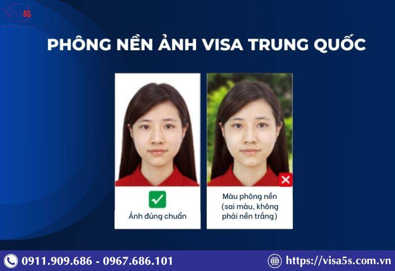 Phông nền ảnh tiêu chuẩn khi chụp ảnh visa Trung Quốc