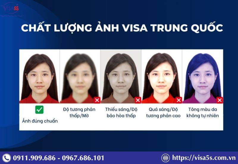 Chất lượng ảnh visa phải đạt được tiêu chuẩn 