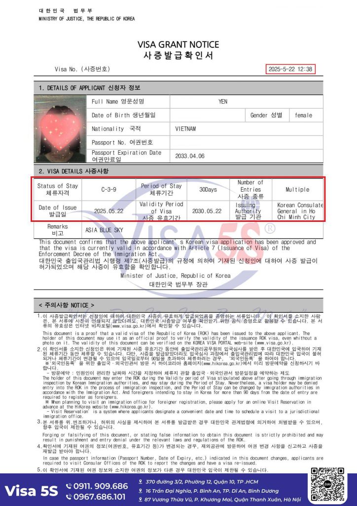 Tùy theo các loại Visa nhập cảnh Hàn Quốc sẽ có thời hạn lưu trú khác nhau theo quy định