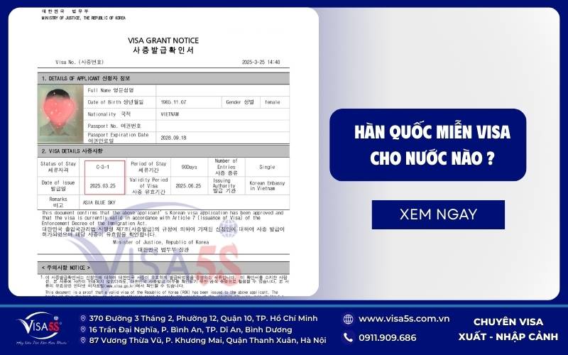 Miễn visa Hàn Quốc 2025 : Trường hợp & Các quốc gia được miễn visa 6 Cập nhật danh sách các quốc gia được miễn visa Hàn Quốc với thời gian lưu trú từ 30 đến 180 ngày