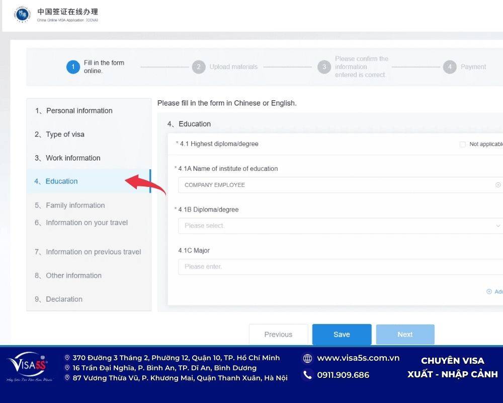 Trình độ học vấn và khả năng ngôn ngữ của bạn.