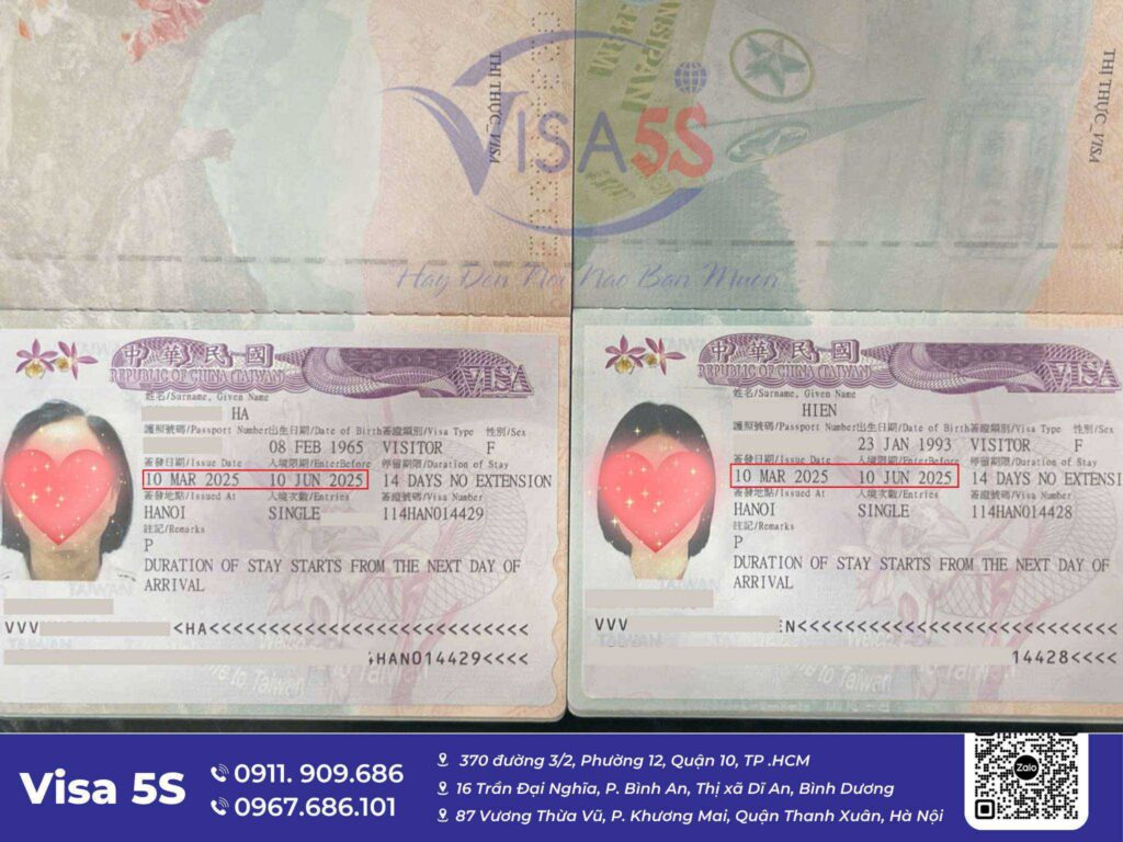 Các loại visa Đài Loan phổ biến hiện nay