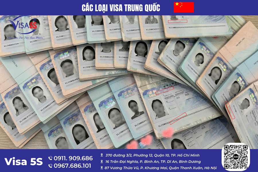 Visa Trung Quốc được phân chia theo nhiều loại và mục đích khác nhau.