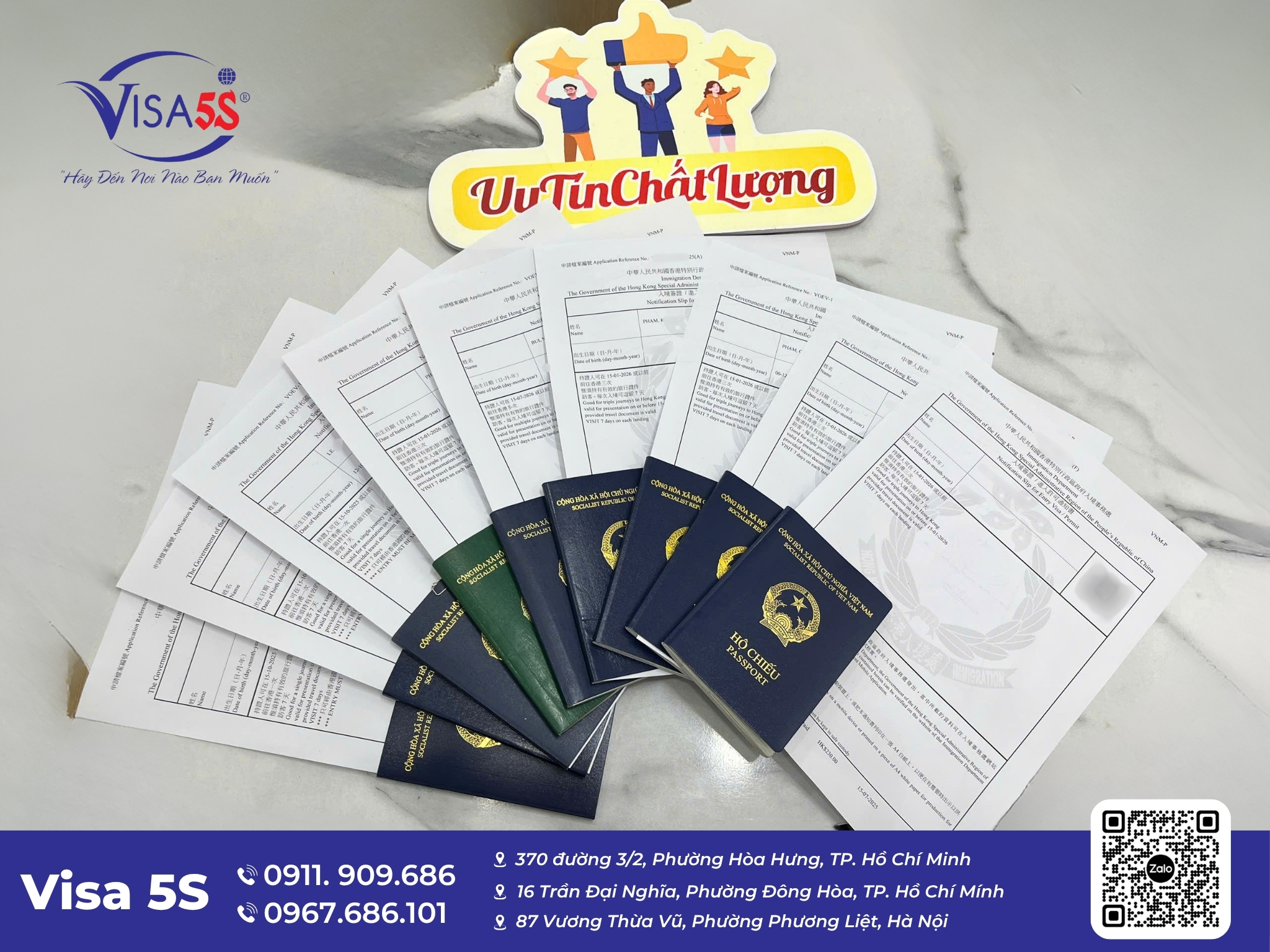 chi phí dịch vu xin visa Hong Kong gồm các khoản phí