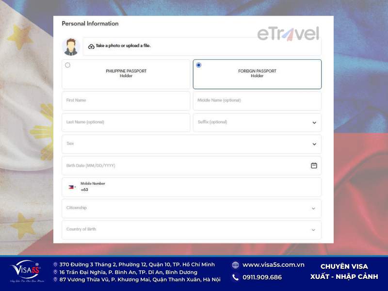 Điền đầy đủ thông tin cá nhân vào mẫu tờ khai visa