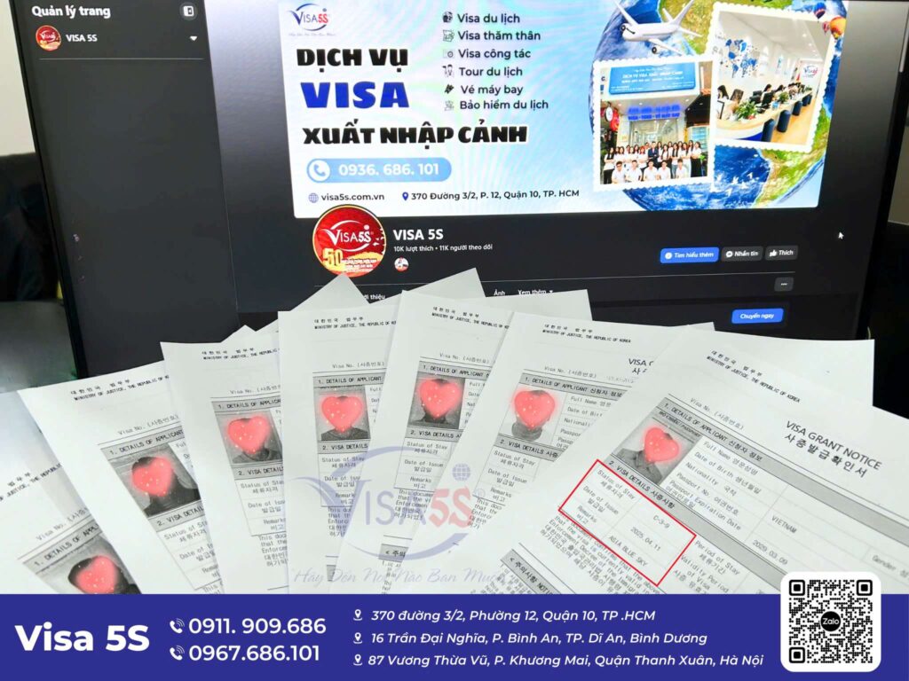 Hồ sơ xin visa C3 9 Hàn Quốc