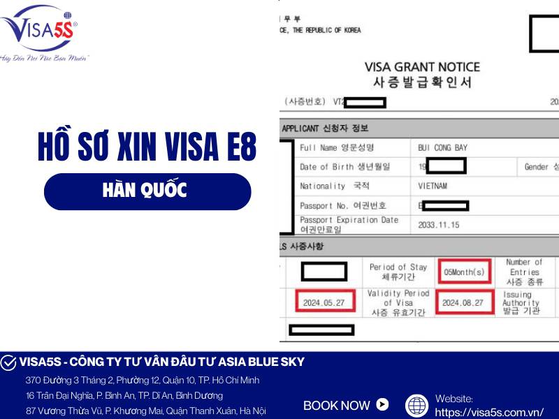 Visa E8 Hàn Quốc là gì? Quy trình thủ tục mới nhất 8 Hồ sơ xin visa E8 Hàn Quốc