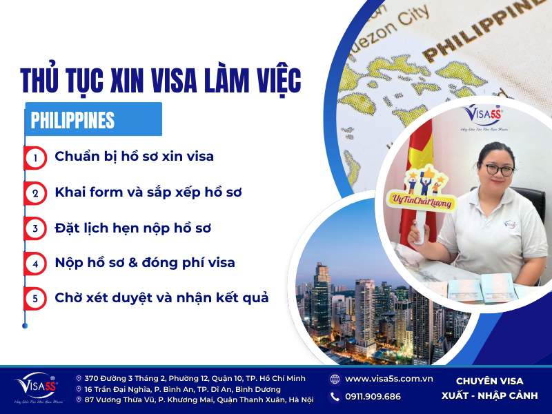 Quy trình thủ tục xin visa làm việc Philippines