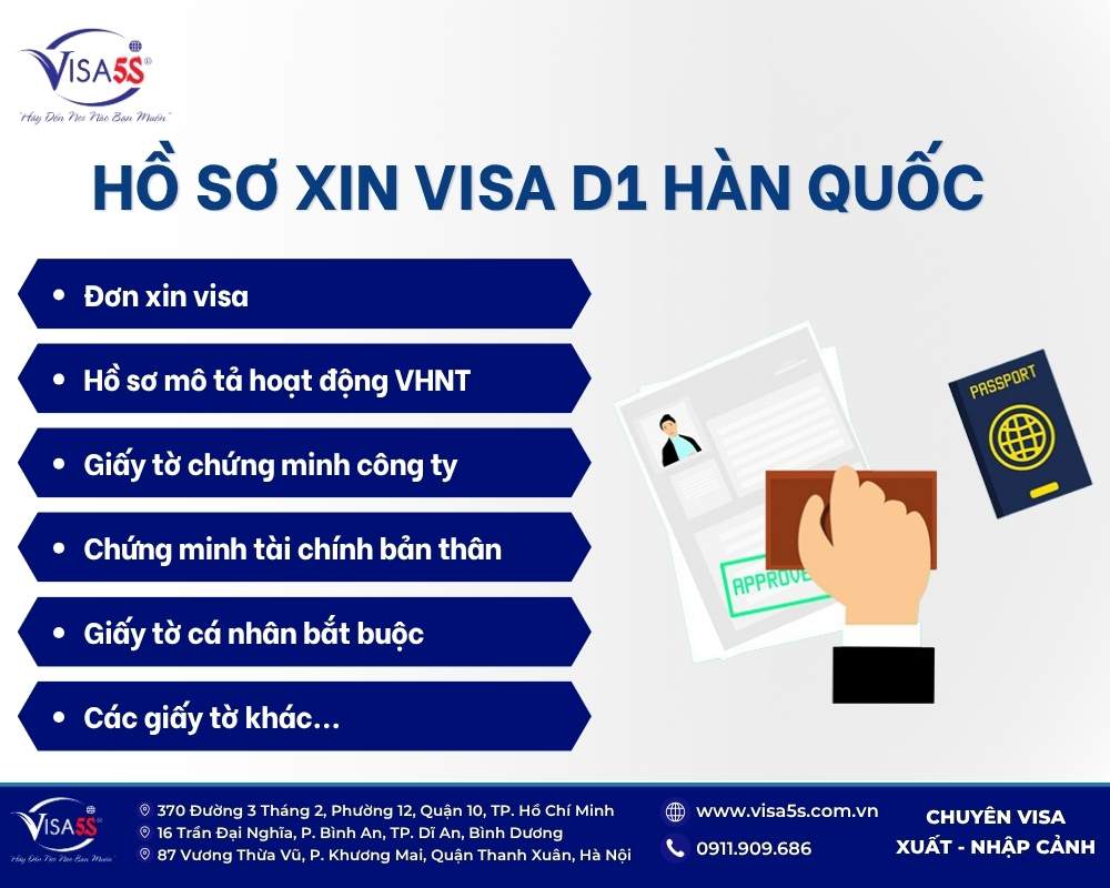 Các giấy tờ cần thiết trong hồ sơ xin visa D1 Hàn Quốc