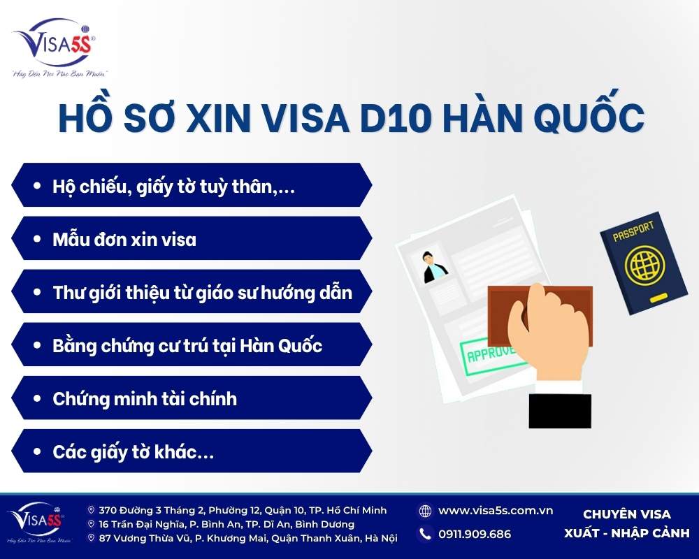 Hồ sơ xin visa D10 Hàn Quốc
