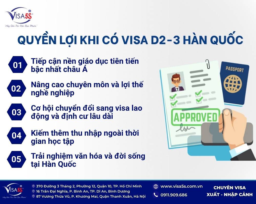 Sở hữu visa D2-3 Hàn Quốc mang đến cho bạn nhiều lợi ích