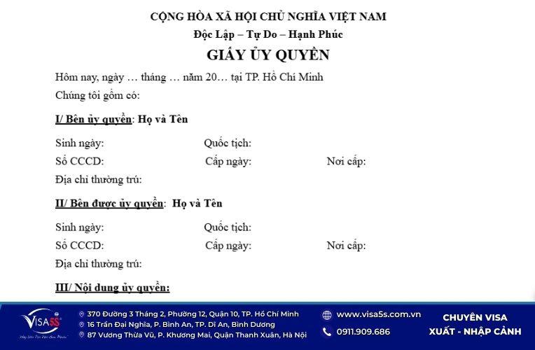 Giấy ủy quyền làm visa Trung Quốc là gì?