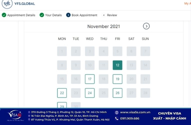 Chọn ngày giờ và thời gian phù hợp để đặt lịch hẹn xin visa úc