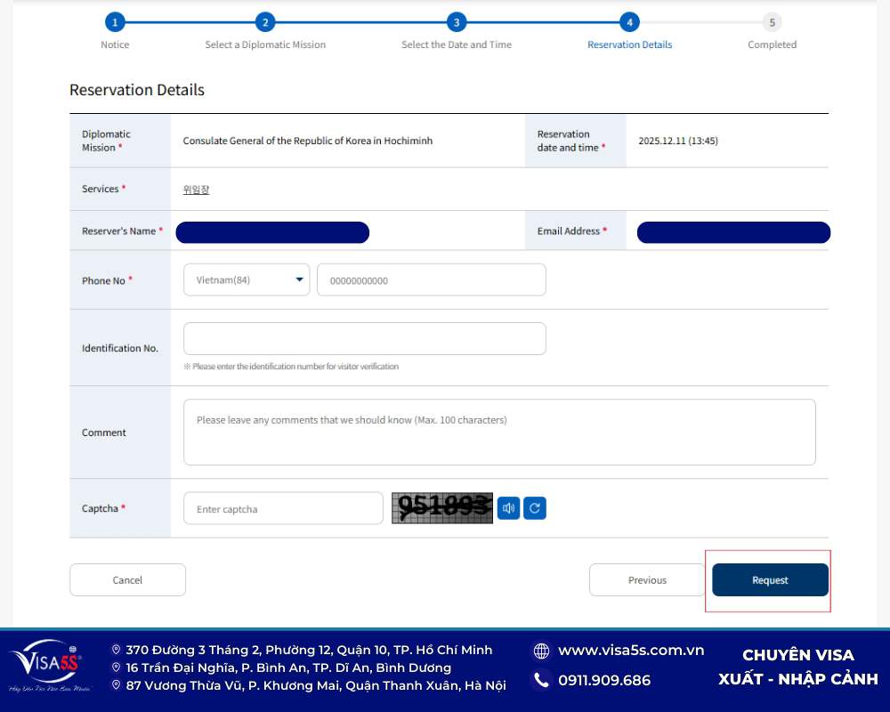 Hướng dẫn đặt lịch hẹn visa Hàn Quốc online chi tiết 2026 24 Hoàn tất đăng ký lịch hẹn visa Hàn Quốc online