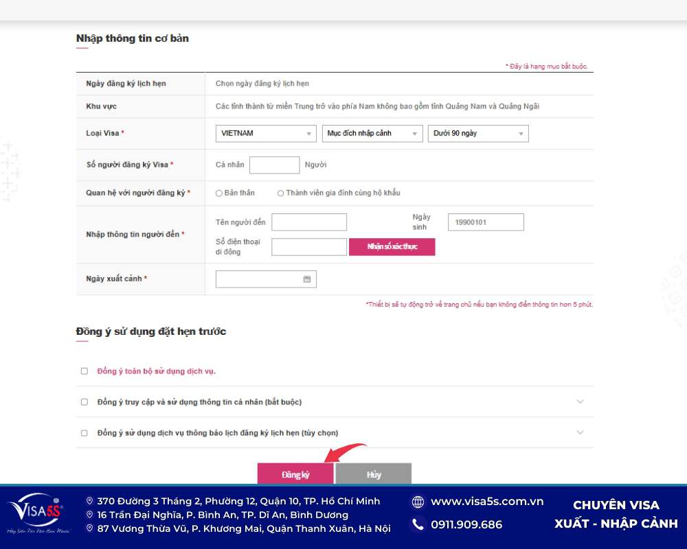 Hướng dẫn đặt lịch hẹn visa Hàn Quốc online chi tiết 2026 16 Rà soát kỹ thông tin và xác nhận yêu cầu đặt lịch hẹn visa Hàn Quốc.