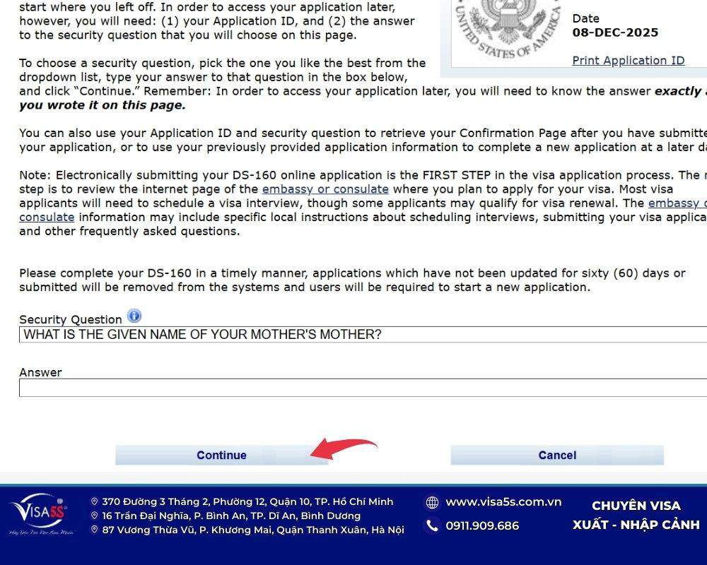 Hướng dẫn điền mẫu đơn xin visa Mỹ DS-160 mới nhất 2026 14 Hoàn tất mục thông tin cá nhân tờ khai visa Mỹ DS-160