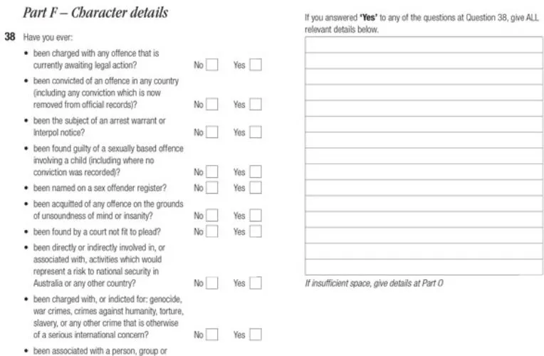 Mẫu đơn xin visa Úc (Form 1419) – Trang 10