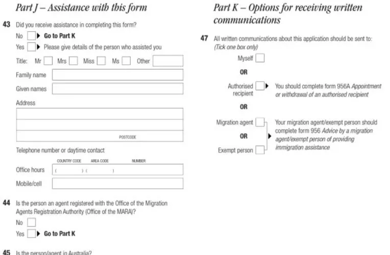 Mẫu đơn xin visa Úc (Form 1419) – Trang 13