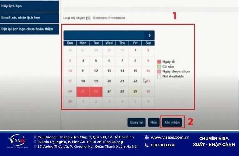 Chọn ngày phù hợp để đặt lịch hẹn visa Canada