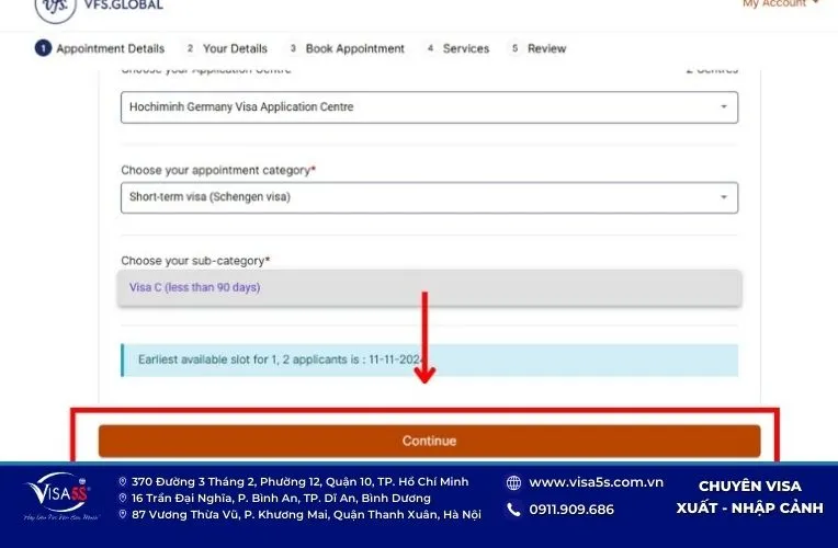 Hướng dẫn cách đặt lịch hẹn xin visa Đức cập nhật mới 18 Lựa chọn loại cuộc hẹn đặt lịch xin visa Đức