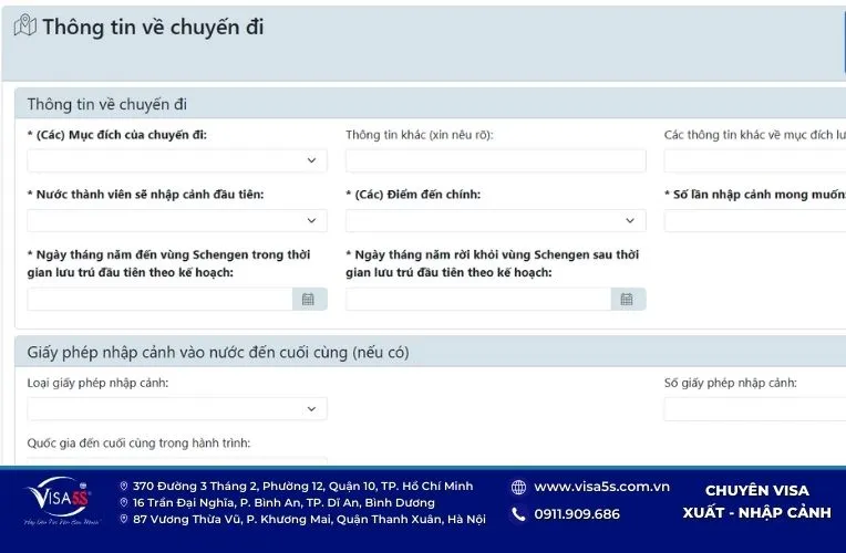 Thông tin về đối tượng chi trả trong đơn xin visa Đức