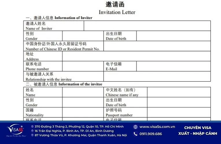 Thư mời xin visa Trung Quốc là gì?