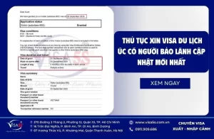 [2026] Thủ tục xin visa du lịch Úc có người bảo lãnh