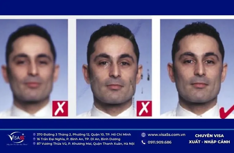 Ảnh visa Pháp quy định cho người lớn