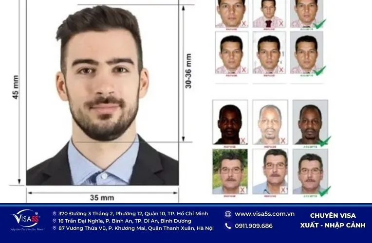 Ảnh visa Pháp tiêu chuẩn đúng quy định