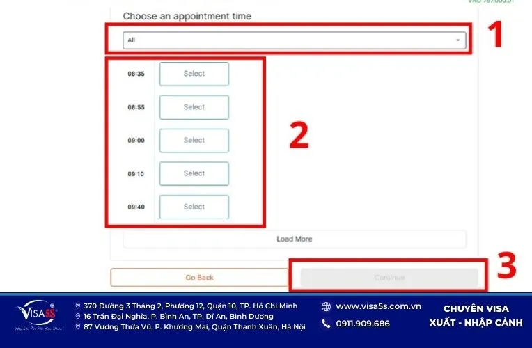 Chọn giờ phù hợp đặt lịch visa Anh