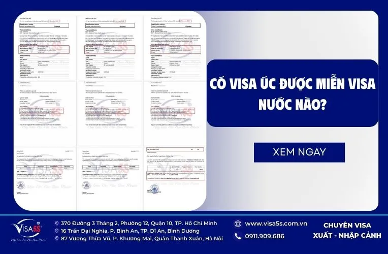 Có visa Úc được miễn visa các nước nào?