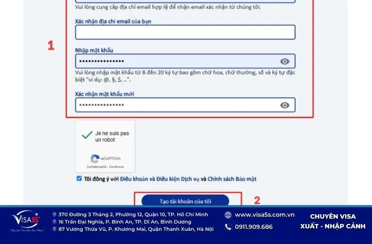 Đăng ký tài khoản TLScontact mới