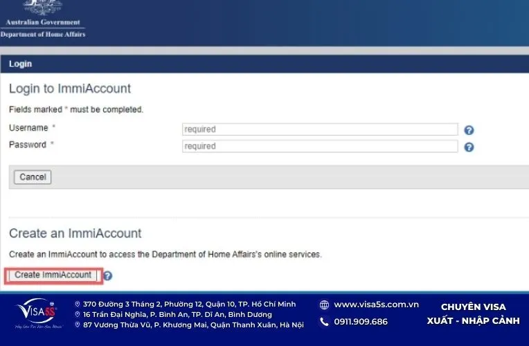 Cách chuyển visa Úc sang hộ chiếu mới online nhanh nhất 9 Đăng ký và đăng nhập tài khoản IMMiAccount