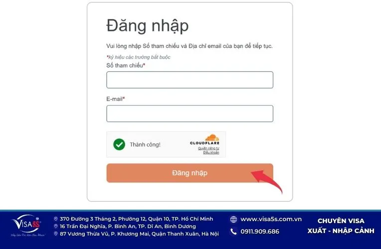 Đăng nhập thông tin hồ sơ