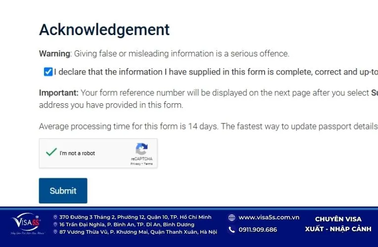 Cách chuyển visa Úc sang hộ chiếu mới online nhanh nhất 15 Gửi thông tin lên hệ thống