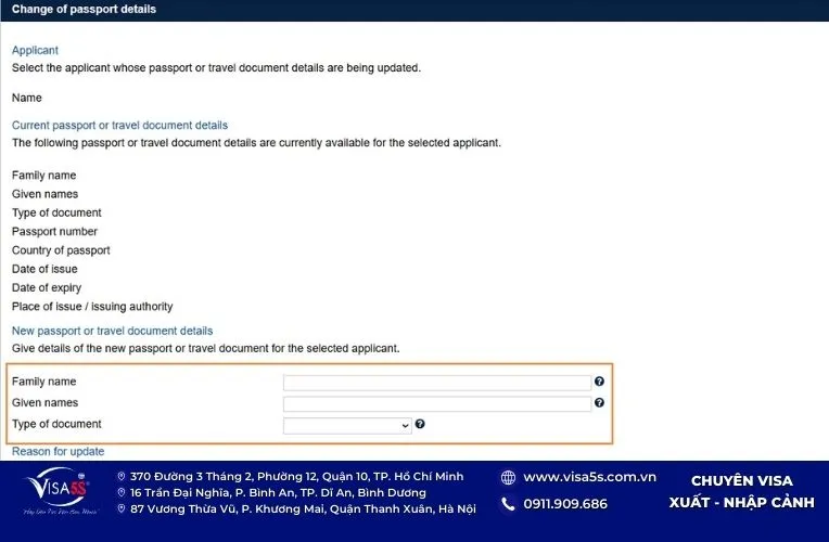 Cách chuyển visa Úc sang hộ chiếu mới online nhanh nhất 11 Nhập đầy đủ thông tin theo yêu cầu của hệ thống