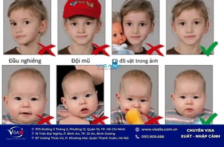 Quy định ảnh visa Pháp cho trẻ em