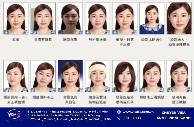 Quy định khi chụp ảnh thẻ visa Đài Loan
